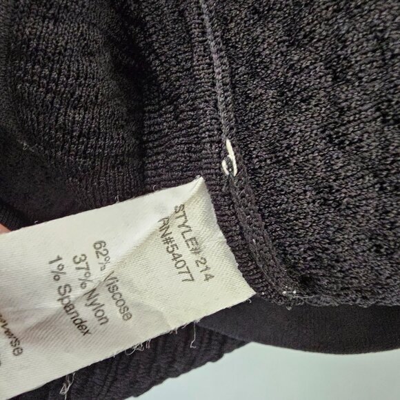 Cabi Medium Black Amelie Stretch High Waist Knee Length Textured Knit Skirt 214 - Picture 6 of 6